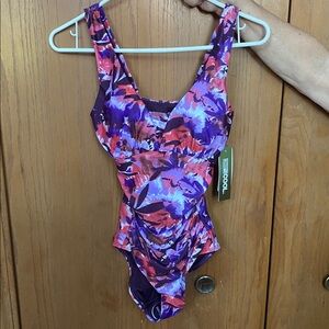 Purple and Pink One Piece Swimsuit
